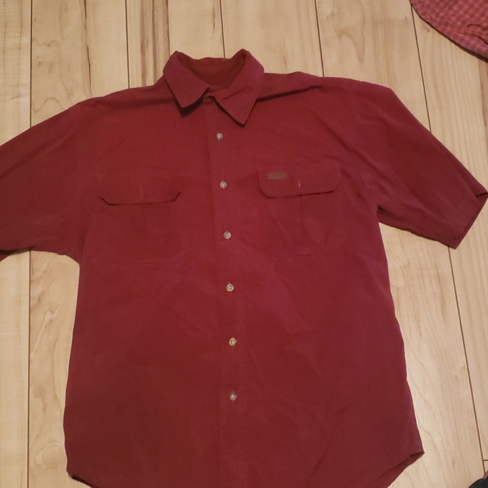 Carhartt red button tee